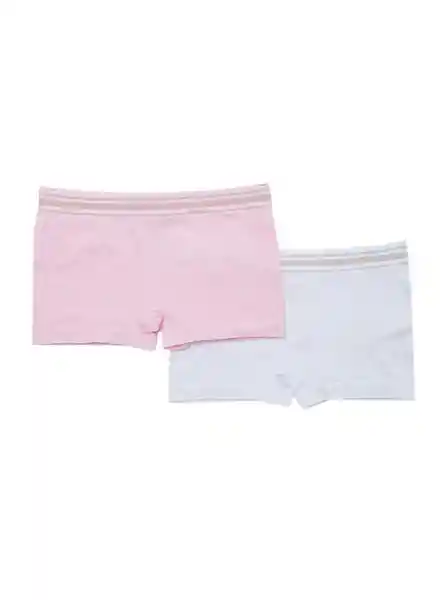 Pack Bóxer Seamless Niña Blanco/Rosa Talla 8 Bronzini