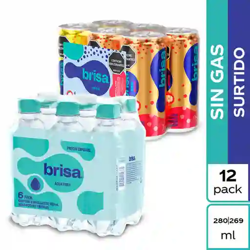 Combo Agua Brisa Plain 6 Und + Agua Brisa Saborizada 6 Und