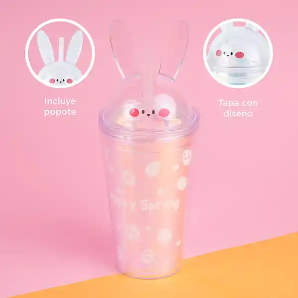 Vaso de Plástico Conejo Serie Easter Miniso