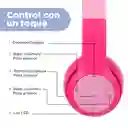 Audífonos Inalambrico Luz Led Orejas de Gato Rosa 23Bf06 Miniso