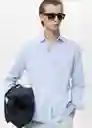 Camisa Soller Celeste Talla M Hombre Mango