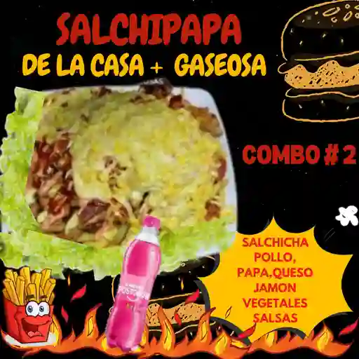 Combo salchipapa de la casa + gaseosa