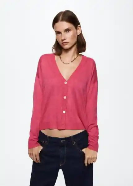 Cardigan Luca-W Fucsia Talla S Mujer Mango