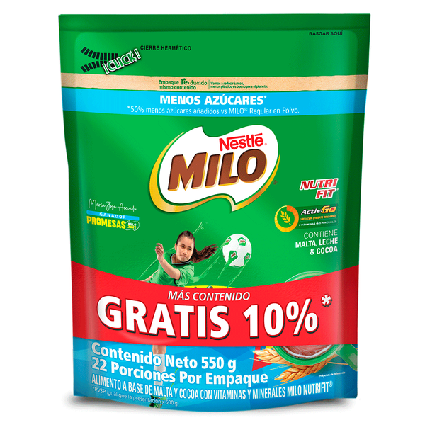 Milo Mezcla en Polvo para Preparar Bebida Sabor a Chocolate 500 g