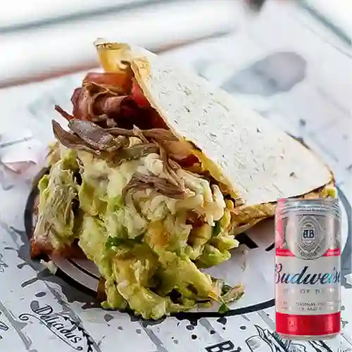 Combo Arepa Atómica + Cerveza Budweiser Lta 269ml