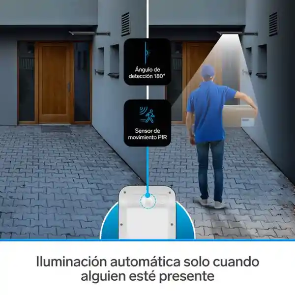 Steren Lámpara Led Con Sensor de Movimiento y Panel Solar