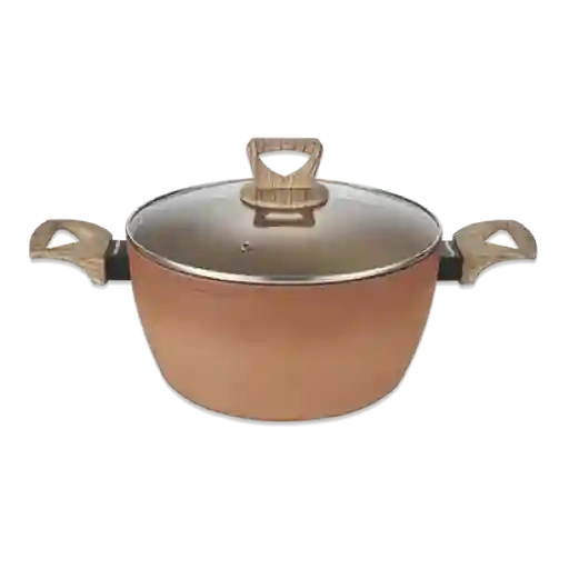 Amercook Olla Terracota Con Tapa de Vidrio 18 cm