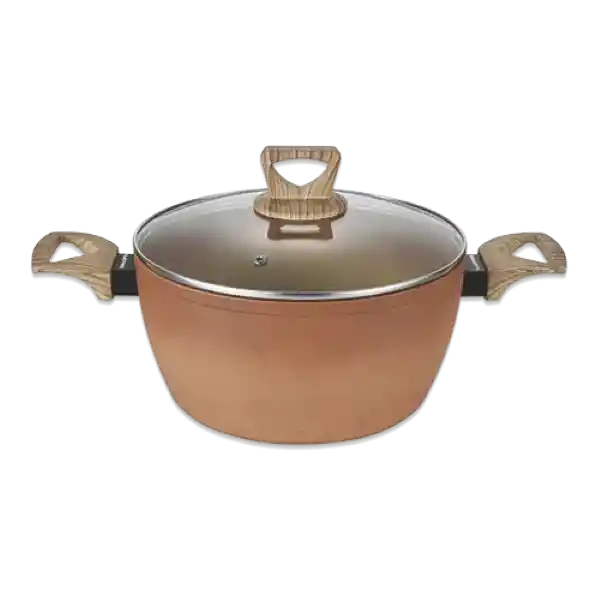 Amercook Olla Terracota Con Tapa de Vidrio 18 cm