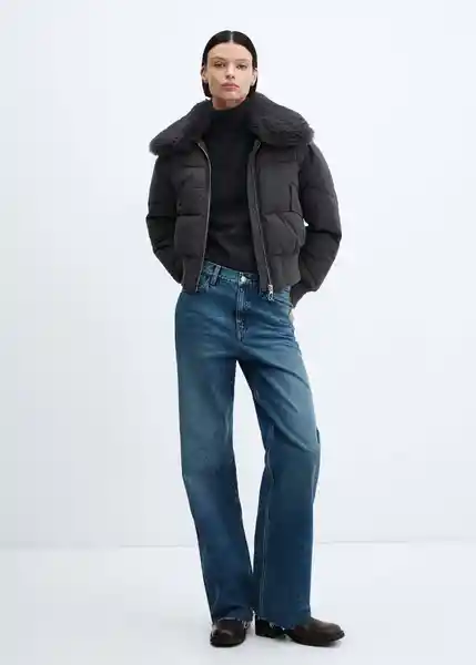 Abrigo Anorak Twist Gris Oscuro Vigoré Talla L Mujer Mango