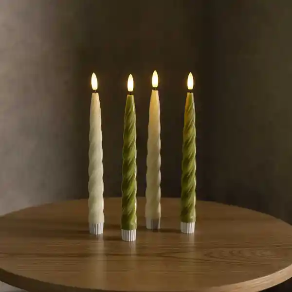 Set Vela Led Caracol Marfil 21 cm Ambiente Gourmet