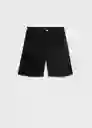 Bermuda Camilla Tejano Negro Talla 36 Mujer Mango