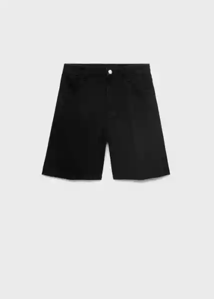 Bermuda Camilla Tejano Negro Talla 36 Mujer Mango