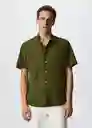 Camisa Solid-H Khaki Talla M Hombre Mango