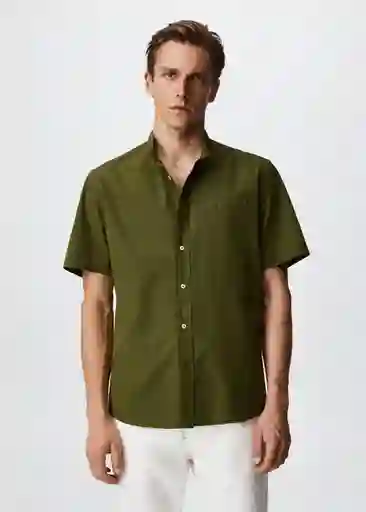 Camisa Solid-H Khaki Talla M Hombre Mango