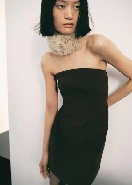 Bufanda Mink2 Beige Talla 99 Mujer Mango