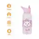Vaso Plástico y Pitillo y Funda Marie Lilo Rosa 1000 mL Miniso