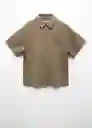 Camisa Amalfi Khaki Talla XL Hombre Mango