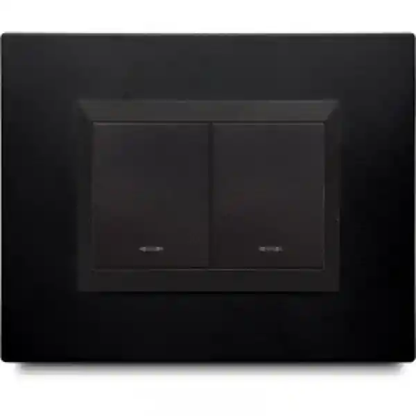 Veto Interruptor Doble Negro Plura