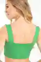 Crop Top Tira Ancha Color Verde Masmelo Talla M Ragged
