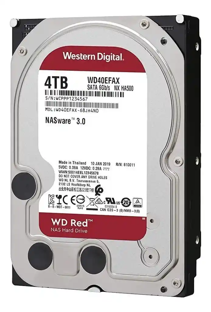 Western Digital Disco Duro Interno Wd Red Wd40efax 4tb Rojo