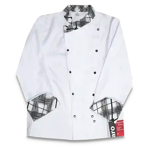 Aro Chaqueta Chef Tela Gabardina Con Broches Talla XL