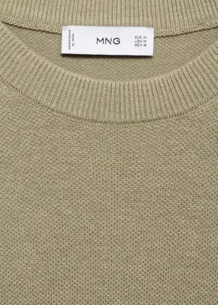 Camiseta Tricot Andrew Khaki Talla M Hombre Mango