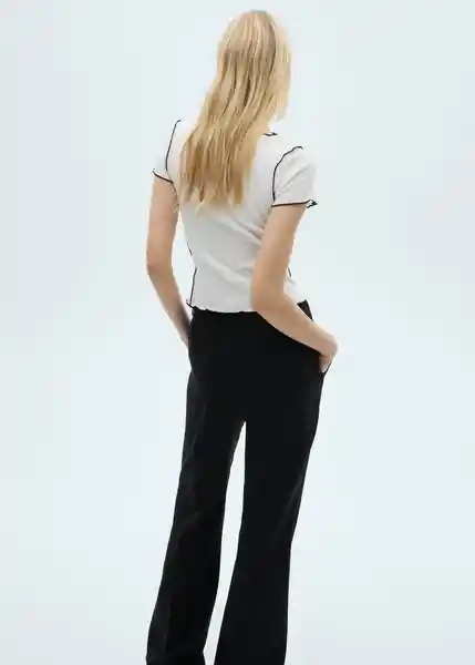 Camiseta Curlita Blanco Talla S Mujer Mango
