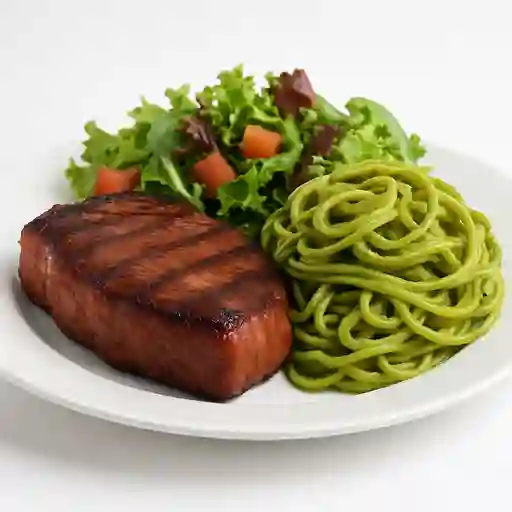 Bristeck con Fetuchini Pesto