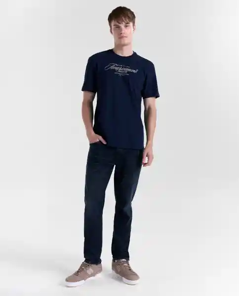 Camiseta Hombre Azul Talla M 849G002_AZU194024 Americanino