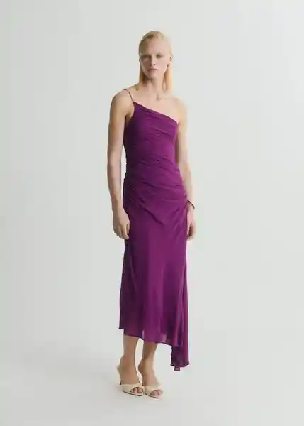 Vestido Amina Morado Talla S Mujer Mango