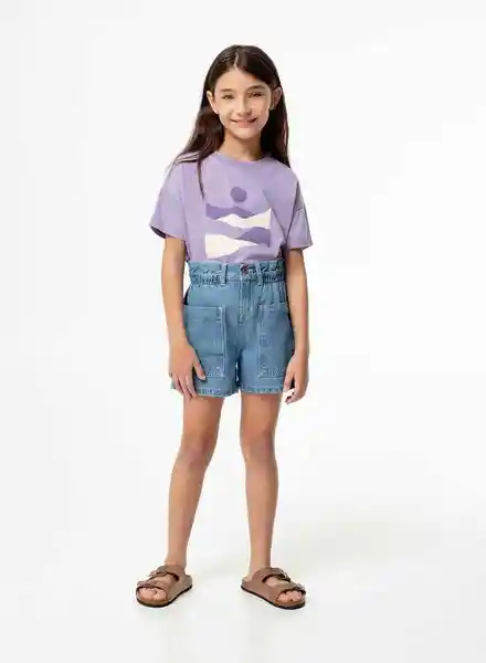 Short Pantaloneta Tiro Medio Índigo Medio Talla 14