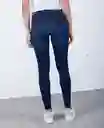 Jean Tiro Medio Índigo Azul Oscuro Talla 4 Mujer Naf Naf