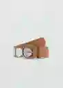 Cinturón Mirror Beige Talla M Mujer Mango