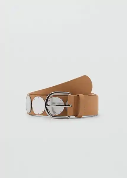 Cinturón Mirror Beige Talla M Mujer Mango