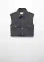 Chaleco Talia Tejano Gris Oscuro Talla M Mujer Mango