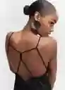 Top Appen Negro Talla L Mujer Mango