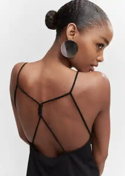 Top Appen Negro Talla L Mujer Mango