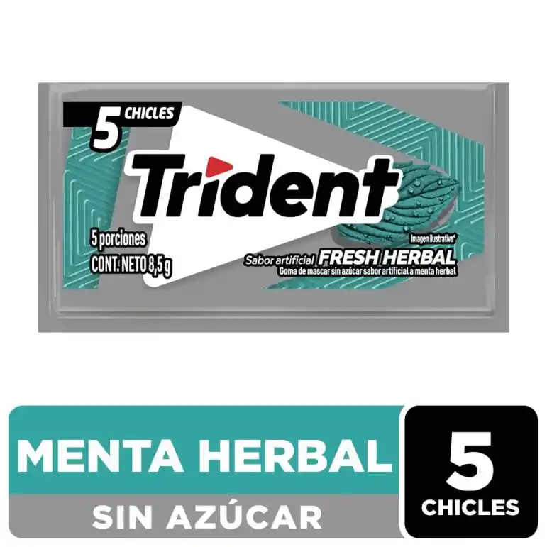 Trident Chicle Sin Azúcar Menta Herbal