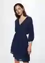 Vestido Domenika Azul Talla 26 Mujer Mango