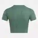 Reebok Camiseta Lux Bold Crop Tee Para Mujer Verde Talla L