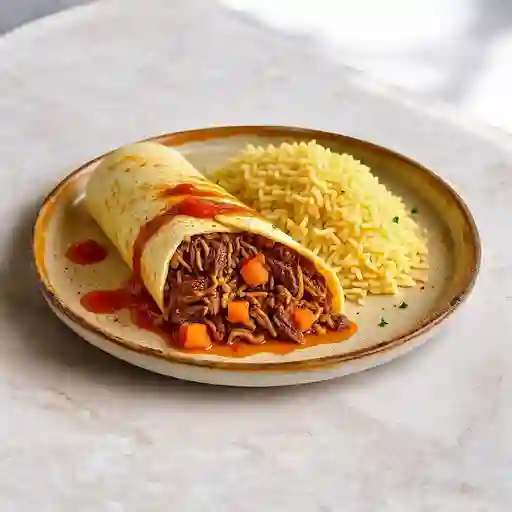 Burrito Grande De Carne Desmechada