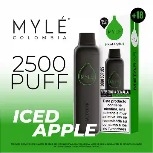MYLE Vape Iced Apple 2500 Puff 5% 