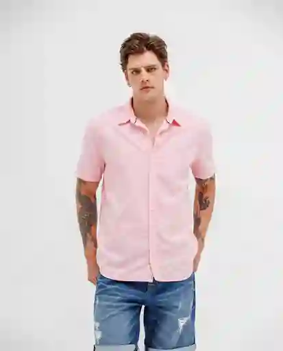 Camisa Manga Corta Para Hombre Rosado Talla L Rifle110f002