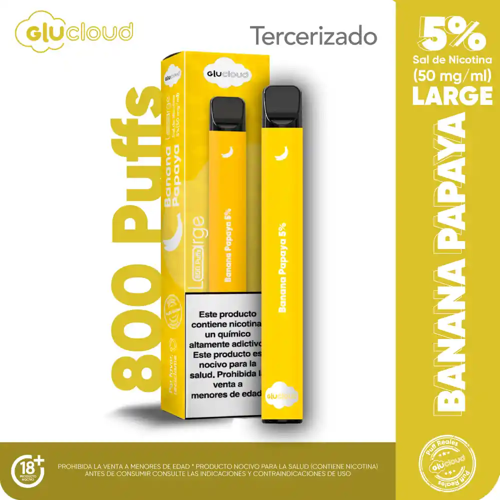 Glucloud Vape Banana Papaya Large / 800 Puff