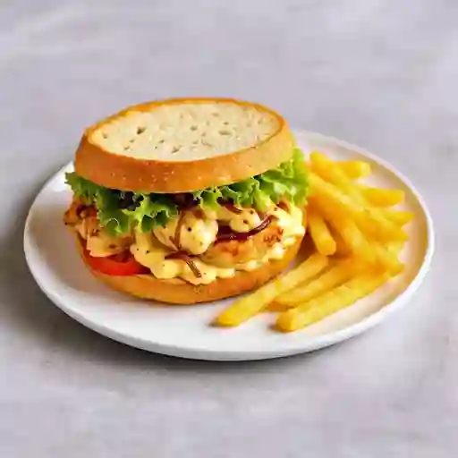 Sandwich de Pollo más Papas