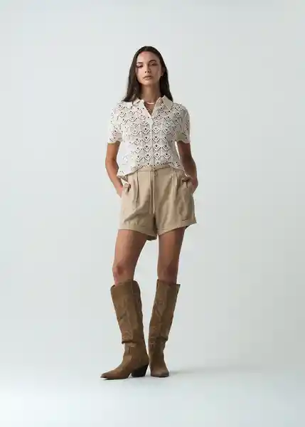 Saco Tejido Mujer Blanco Ponche Claro Talla L 482G086 Naf Naf