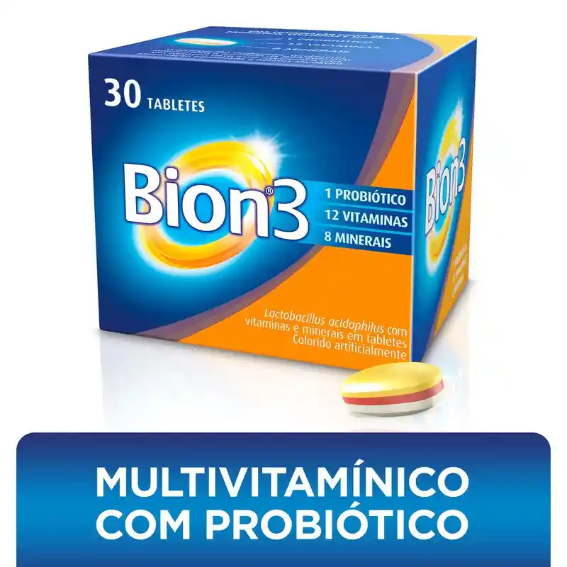 Bion3 Multivitamínico con Probióticos en Tabletas Recubiertas para Adulto