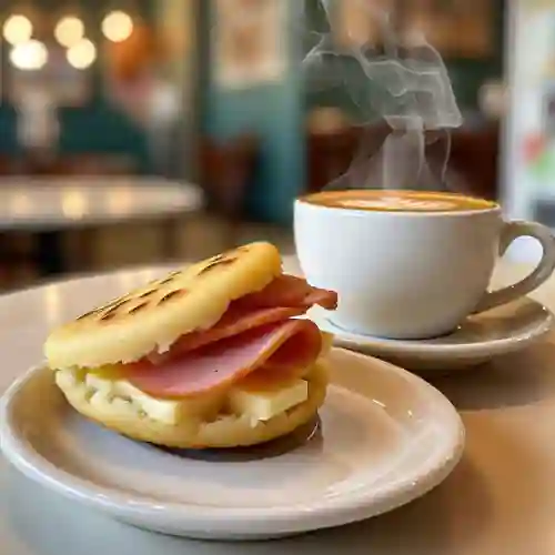 Combo Arepa Jamón y Queso Plancha