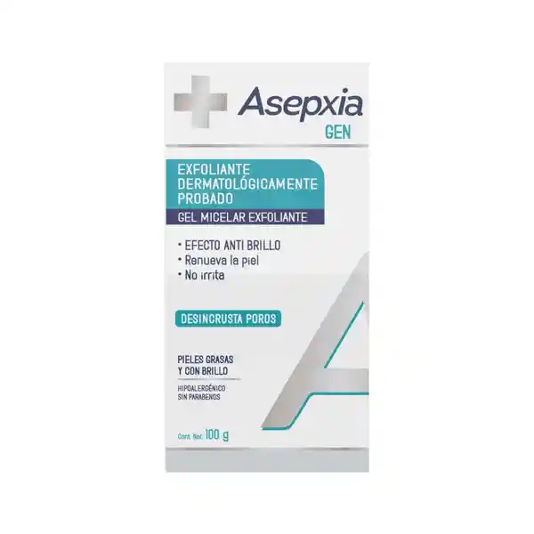 Asepxia Gen Gel Exfoliante Micelar Facial Derma 100G
