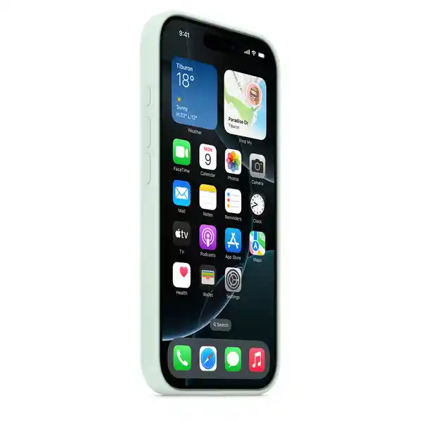 Apple iPhone 16 Pro Silicone Case With Magsafe Aguamarina